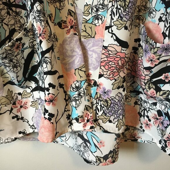 Sakura Blossom Mini Kimono Robe With Pockets - Picture 6 of 16